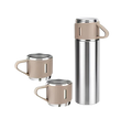 Garrafa Térmica + 3 Xícaras Aço Inoxidável