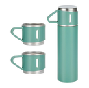Garrafa Térmica + 3 Xícaras Aço Inoxidável