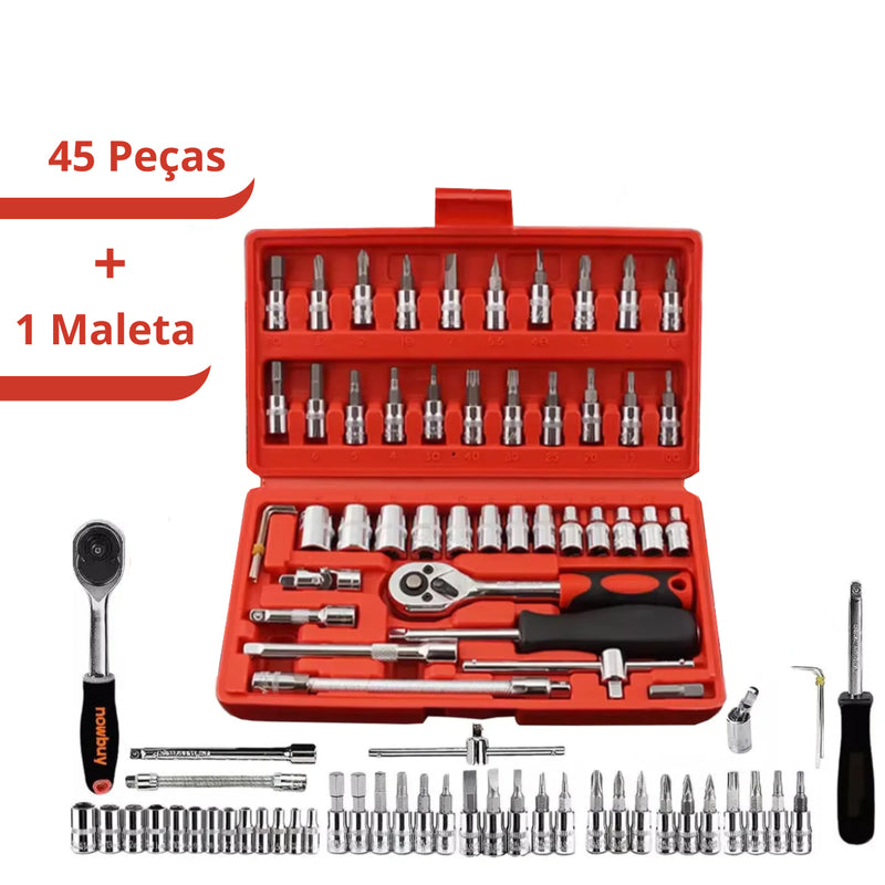 VERMELHA - Jogo de Ferramentas com 46 Peças