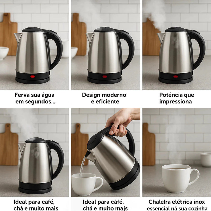 Chaleira Elétrica em Inox 1,8 Litros Desligamento Automático 127v